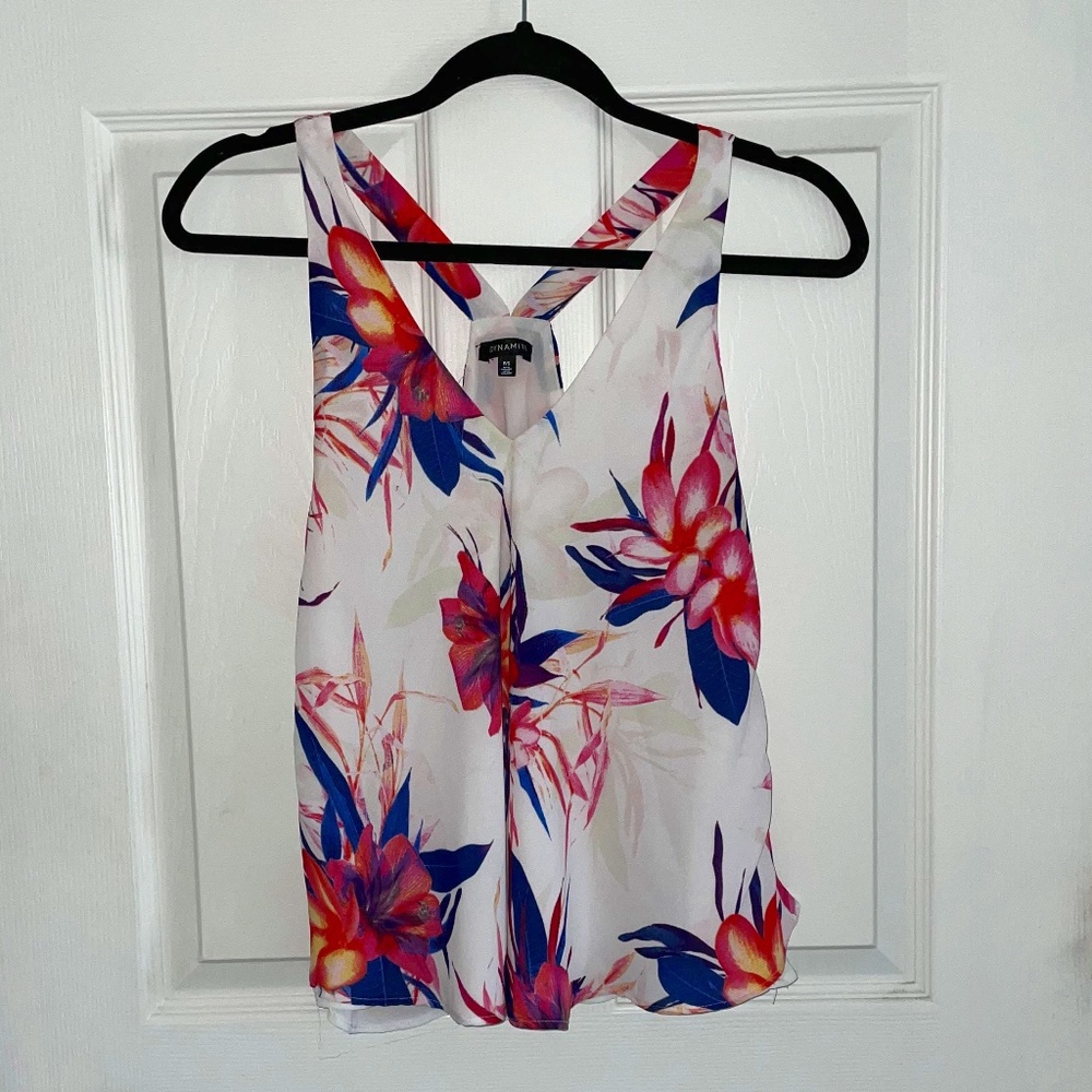 Flowy White Floral Tank Top